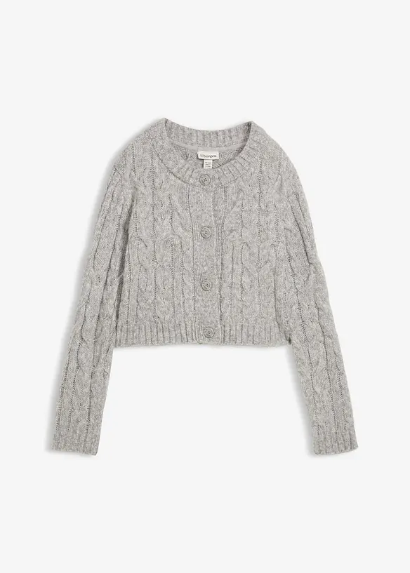 Grovstickad cardigan i mjukt material, bonprix