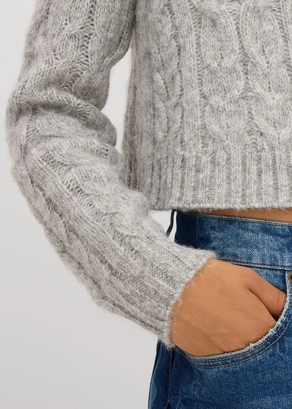 Grovstickad cardigan i mjukt material, bonprix