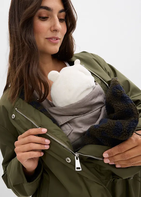 Vändbar mammajacka i kort modell med bebisficka, bonprix