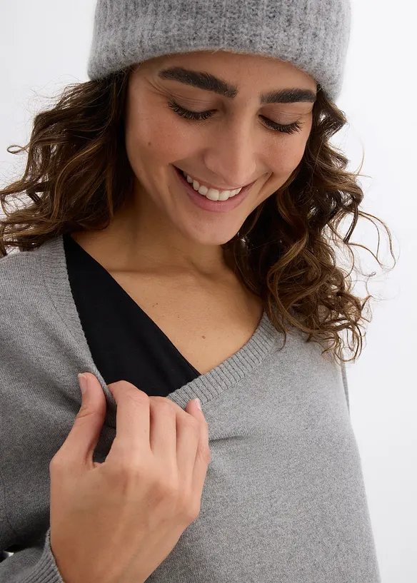 Mammatröja och amningslinne av stickat bomullsmaterial, bonprix