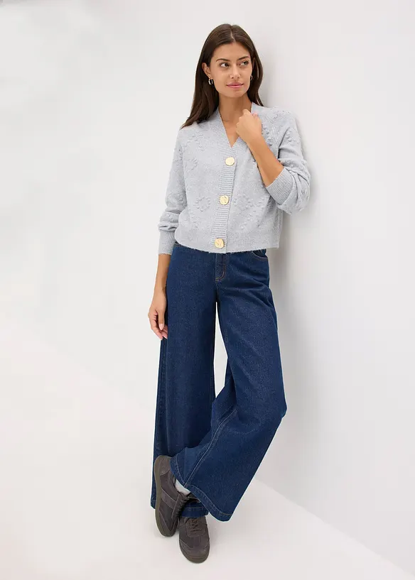 Hålmönstrad cardigan, bonprix