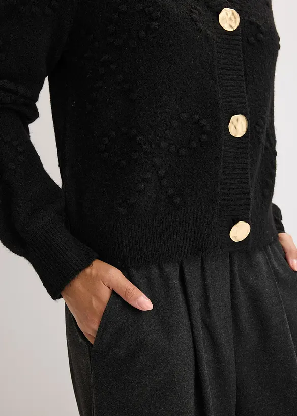 Hålmönstrad cardigan, bonprix