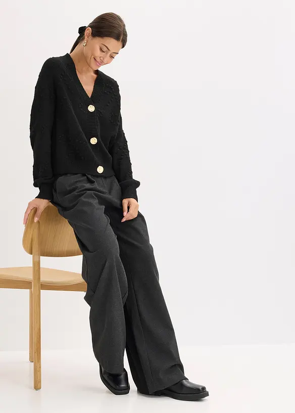 Hålmönstrad cardigan, bonprix