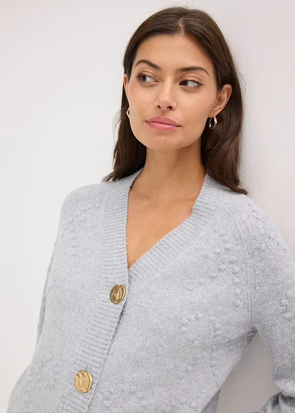 Hålmönstrad cardigan, bonprix