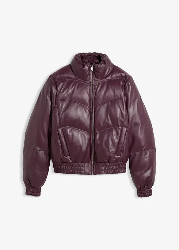 Quiltad skinnjacka i lammnappa, bonprix