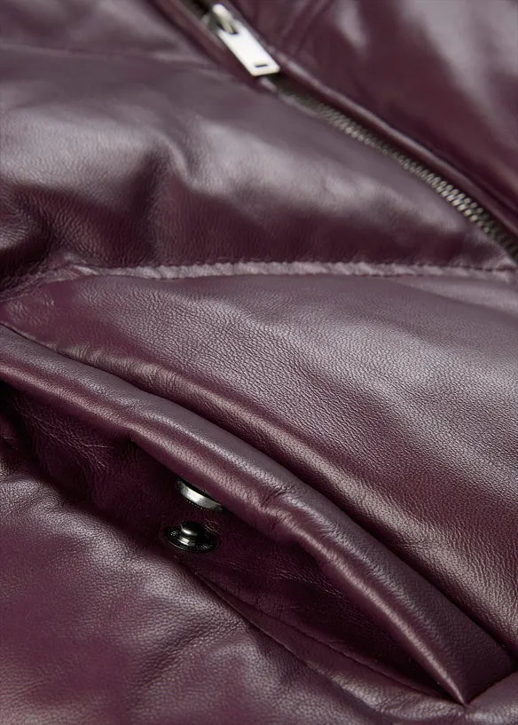 Quiltad skinnjacka i lammnappa, bonprix