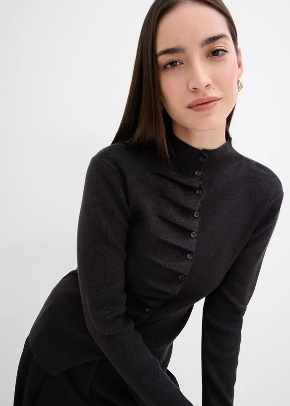 Finstickad cardigan av mjuk viskosmix, bonprix