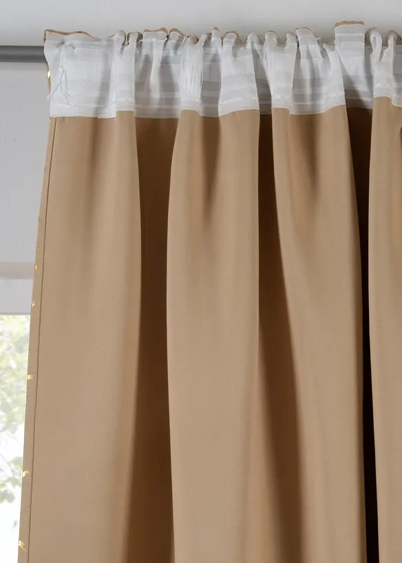 Mörkläggande gardinlängd med glansig yta, även extralång (1-pack), bonprix