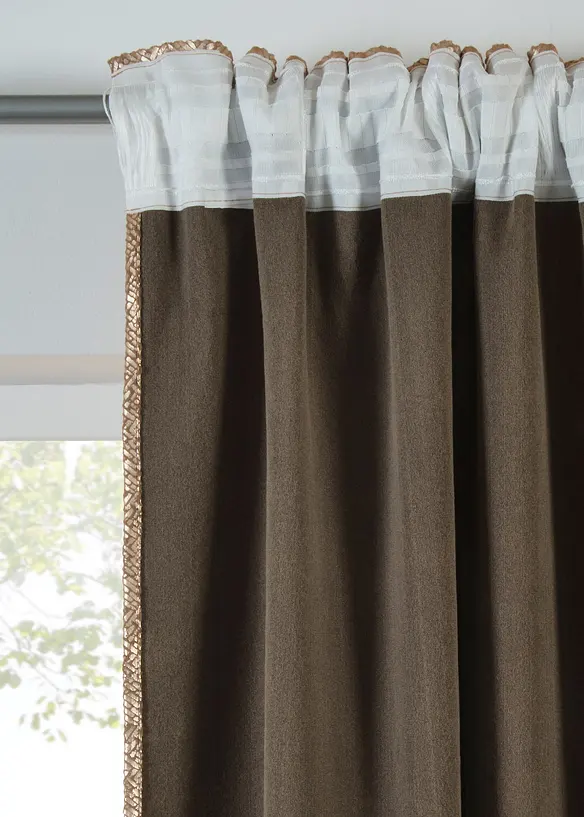 Gardinlängd i glansig sammet (1-pack), även i längre modell, bonprix