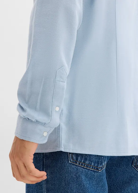 Business-skjorta i flanell av ren bomull, Slim Fit, bonprix