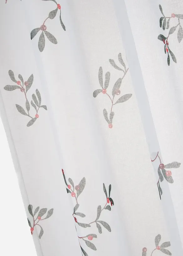 Gardin med motiv av mistelkvistar (1-pack), bonprix