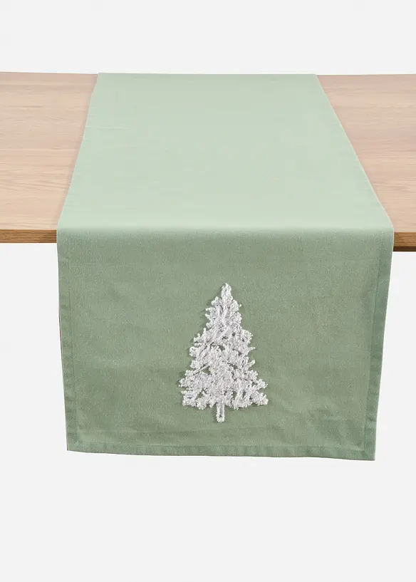 Bordslöpare av ekologisk bomull med broderi, bonprix