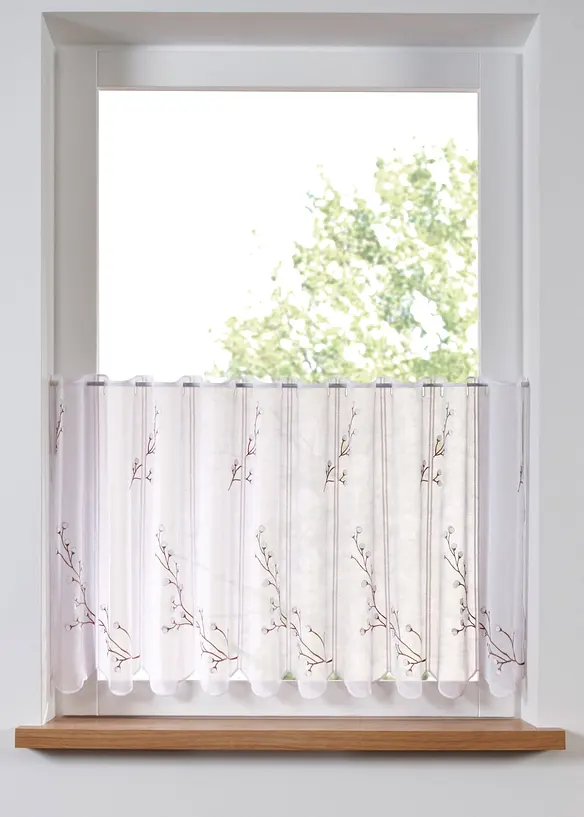 Cafégardin med broderi, bonprix