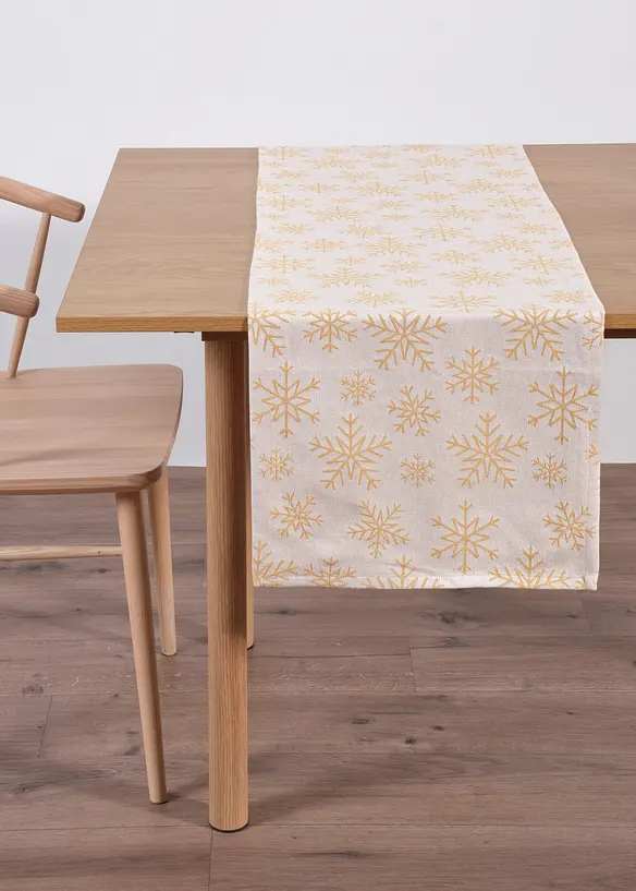 Bordslöpare i jacquard av ekologisk bomull, bonprix