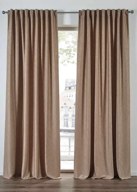 Sammetsgardin med krinklad effekt (1-pack), bonprix