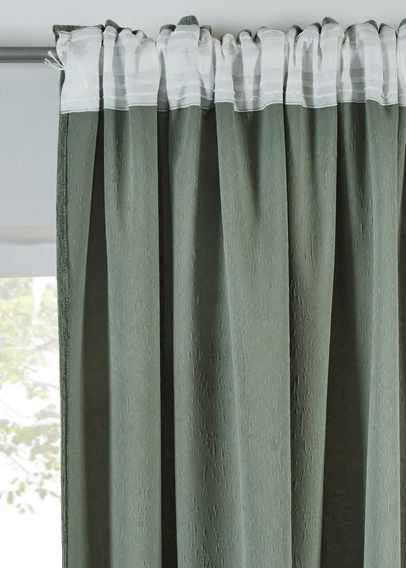 Sammetsgardin med krinklad effekt (1-pack), bonprix