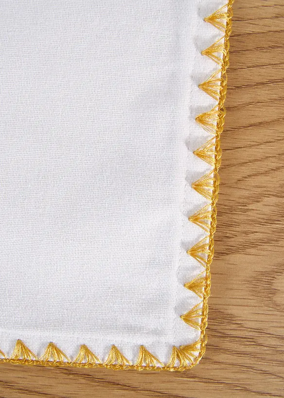 Bordstablett i ekologisk bomull med glansig bård (2-pack), bonprix