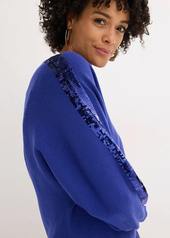 Finstickad tröja med paljetter, bonprix