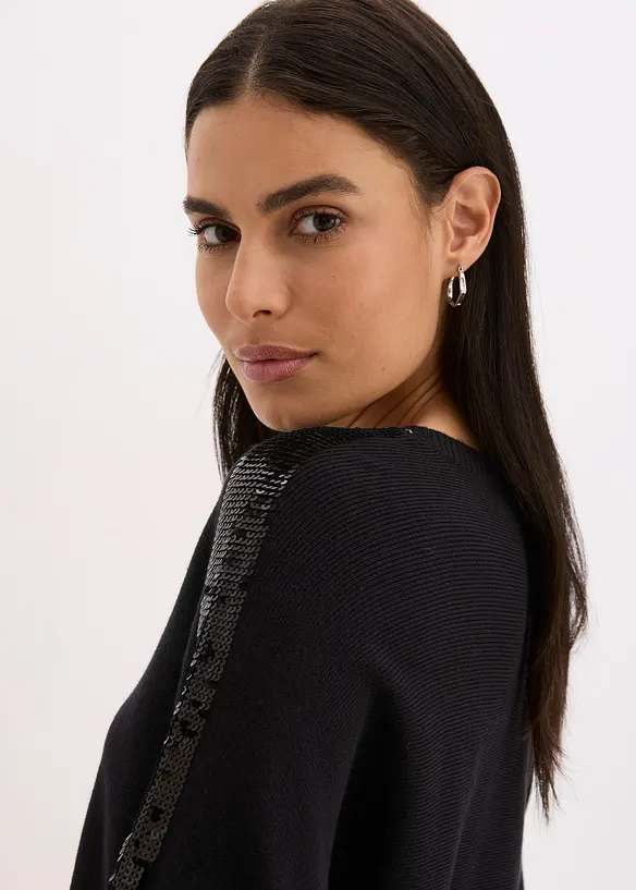 Finstickad tröja med paljetter, bonprix