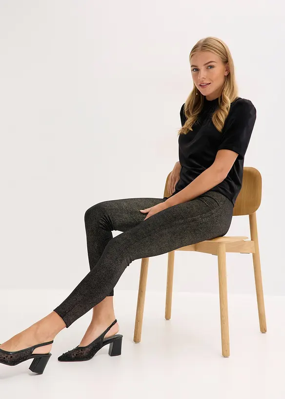 Leggings av sammet med glitter, bonprix