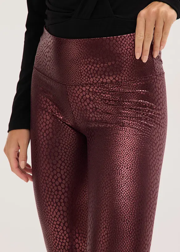 Glansiga leggings i skinnimitation, bonprix