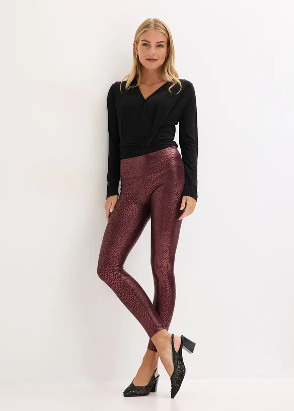 Glansiga leggings i skinnimitation, bonprix