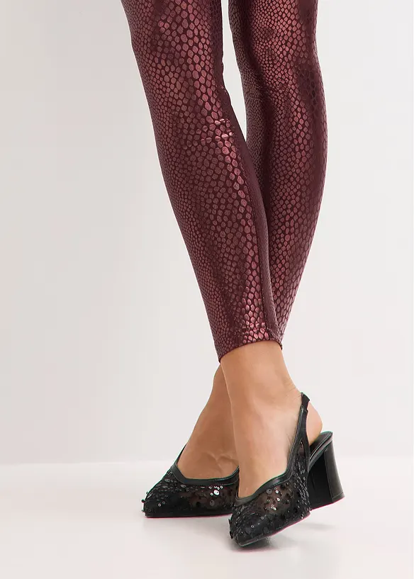 Glansiga leggings i skinnimitation, bonprix