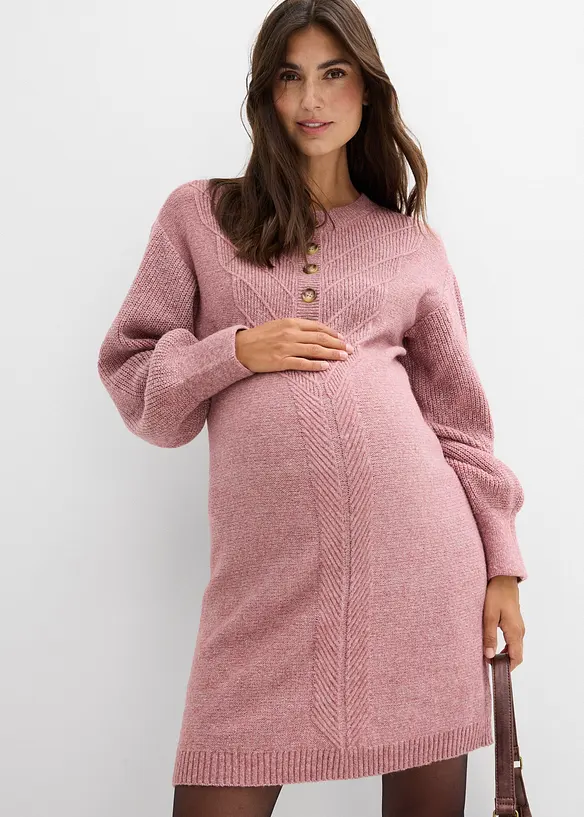 Mammaklänning med amningsöppning och lång knappslå, bonprix