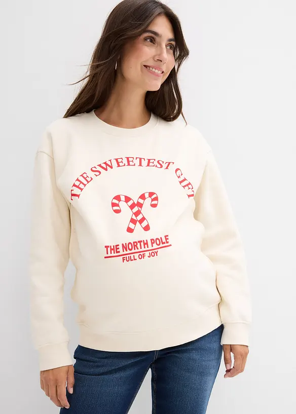 Mamma-/amningssweatshirt i mjuk ekologisk bomull, bonprix