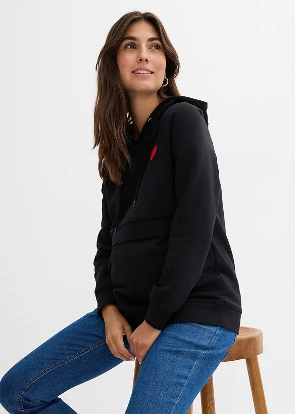Mammasweatshirt av ekologisk bomull, med amningsöppningar, bonprix