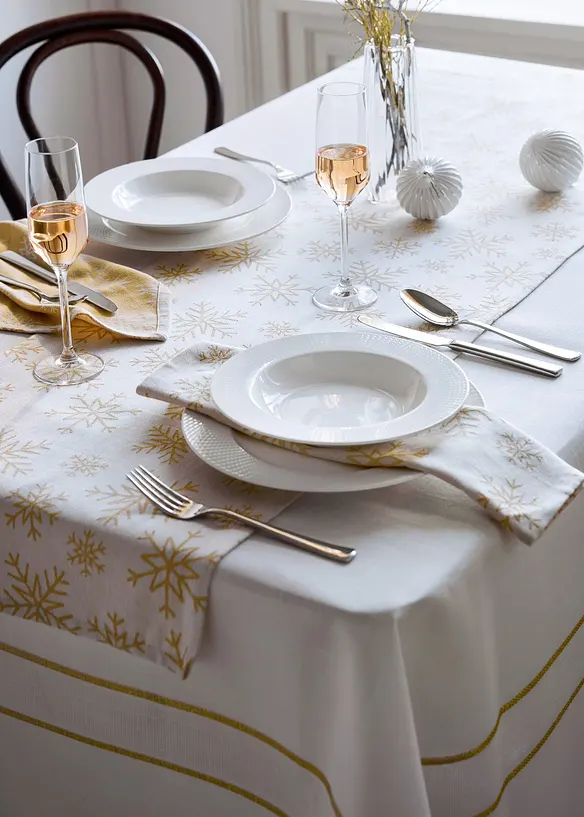 Bordsduk i glansig jacquard, bonprix