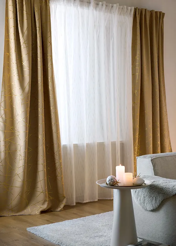 Glansig gardin i batist, även extra lång (1-pack), bonprix