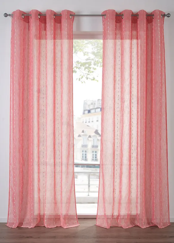 Gardinlängd med vävda ränder (1-pack), bonprix