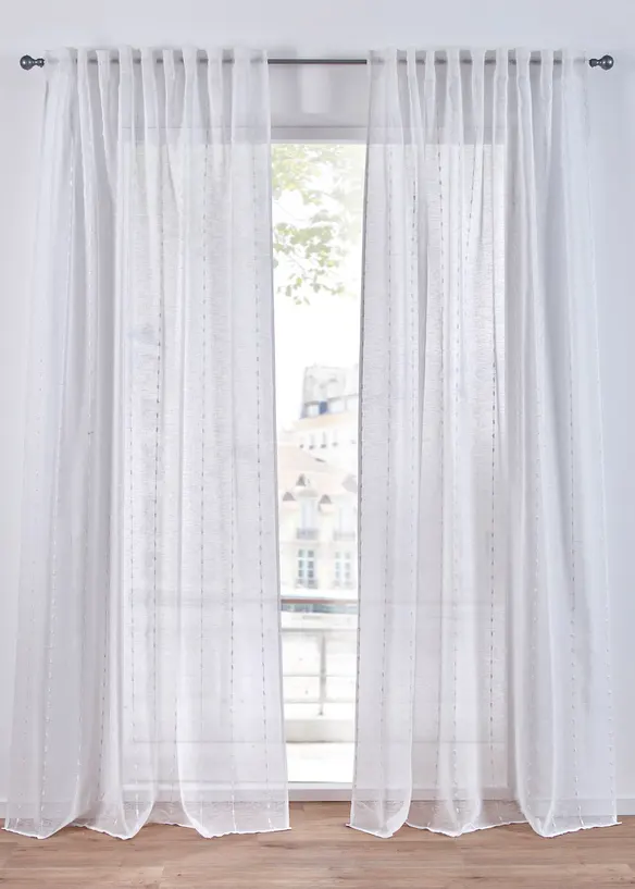 Gardinlängd med vävda ränder (1-pack), bonprix