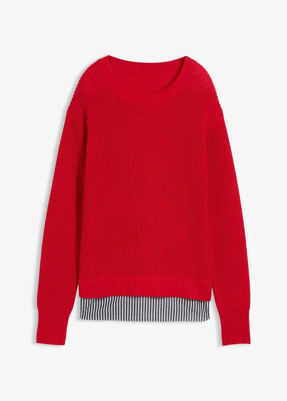 Tröja med blusinfällning, bonprix
