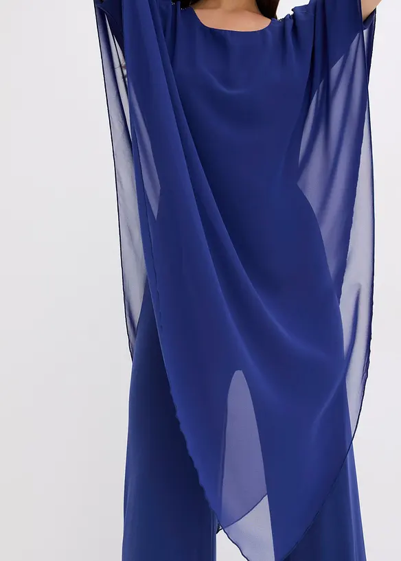 Jumpsuit med poncho i tunn chiffong, bonprix