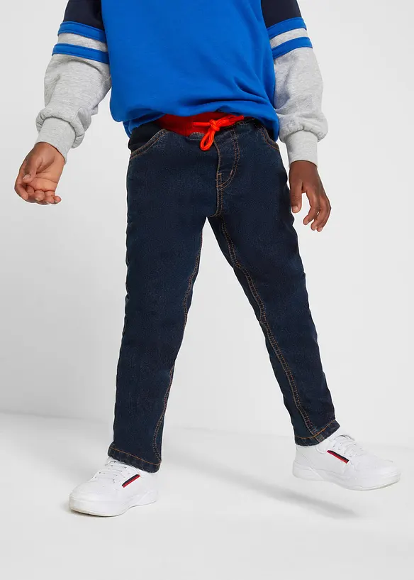 Termojeans med jerseyfoder för barn, bonprix