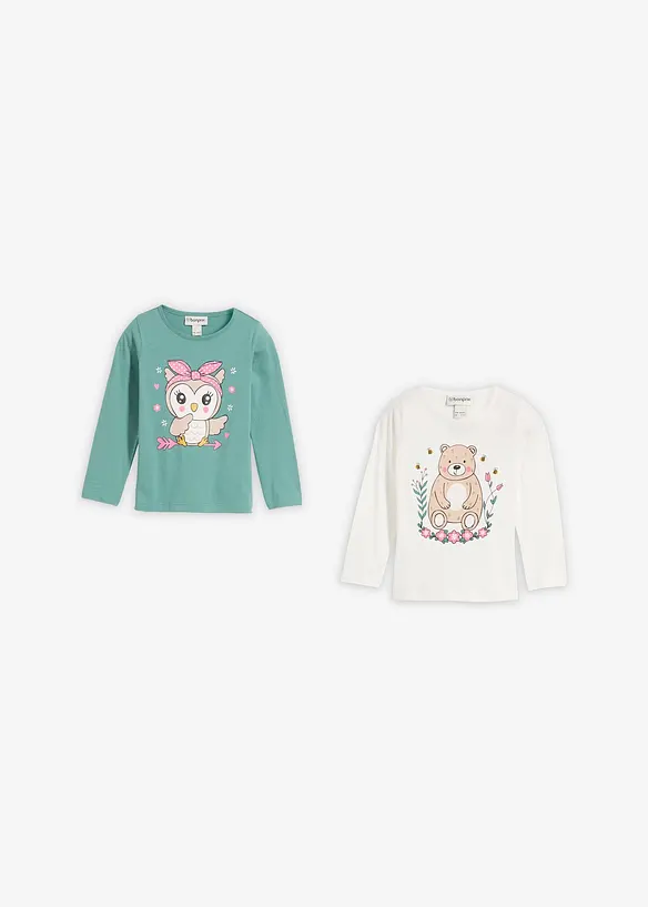 Långärmad topp (2-pack), bonprix