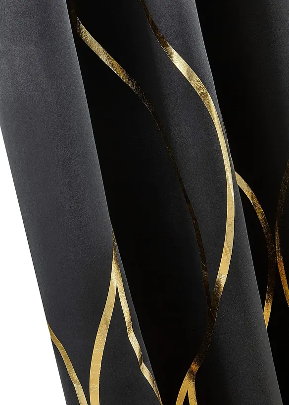 Mörkläggande gardinlängd med glansigt mönster (1-pack), bonprix