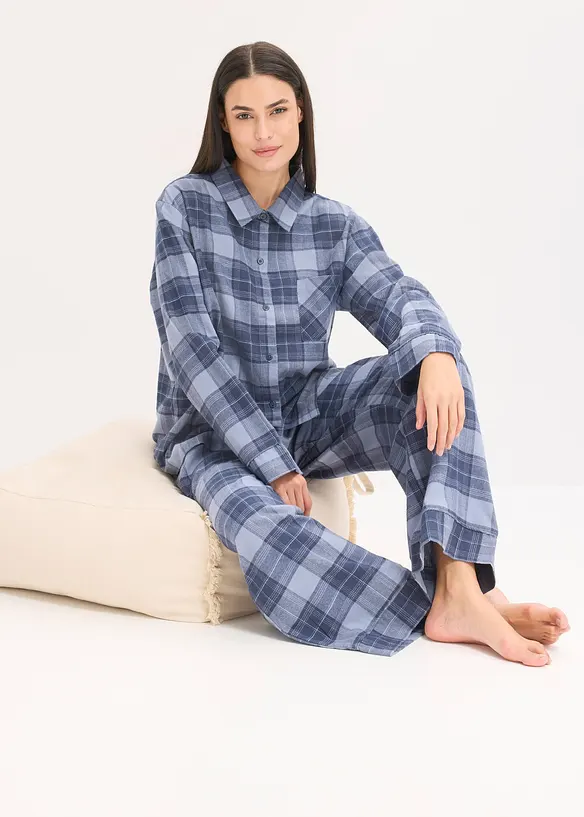 Pyjamas i vävd flanell, bonprix