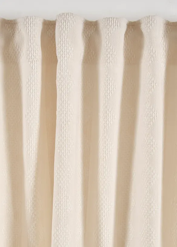 Ogenomskinlig gardinlängd i mjuk chenille (1-pack), bonprix