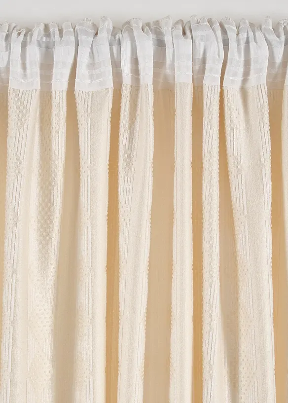 Ogenomskinlig gardinlängd i mjuk chenille (1-pack), bonprix