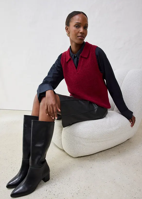 Slipover med alpackaull, bonprix