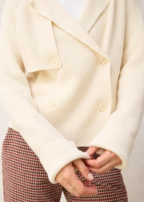 Cardigan i bomull och ull, bonprix