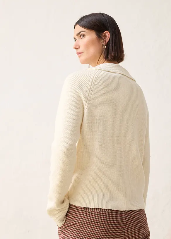 Cardigan i bomull och ull, bonprix