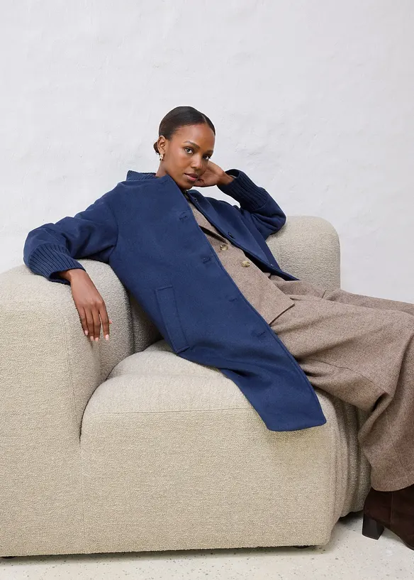 Yllekappa med stickade detaljer, bonprix