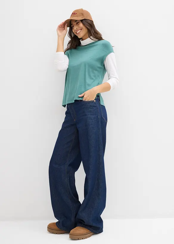 Slipover i mjuk viskosmix, bonprix