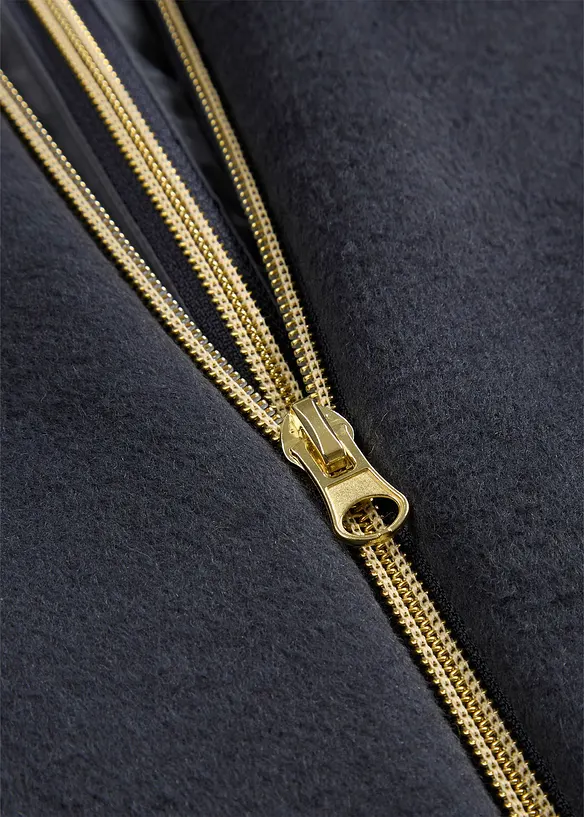 Kappa i ylleblandning med innerjacka i dun (2 delar), bonprix