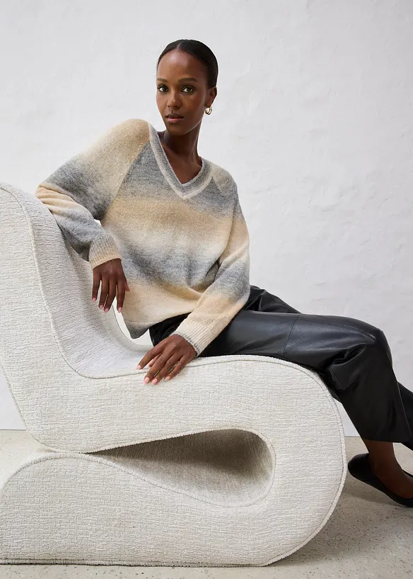 Tröja med ull och Lurex-garn, bonprix