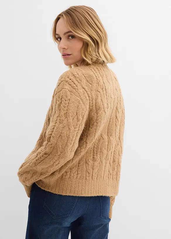 Grovstickad cardigan, bonprix